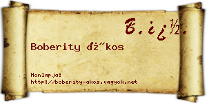 Boberity Ákos névjegykártya